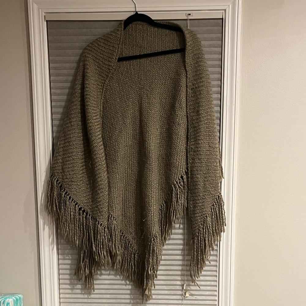Fringed Tan Women's Sweater